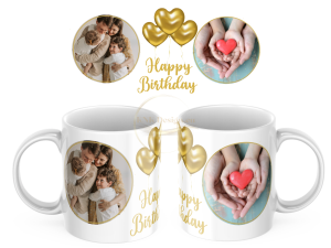 Керамична чаша - HAPPY BIRTHDAY - златни балони