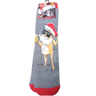 ЗАБАВНИ ЧОРАПИ С ДЯДО КОЛЕДА В СИВО