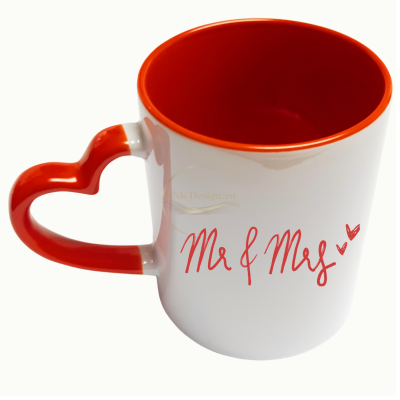 чаша сърце, керамична чаша, свети валентин, 14 февруари, подарък за влюбени, подарък за жена, подарък за свети валентин, чаша с дръжка сърце, чаша със сърце, чаша с надпис, чаша за любима жена, чаша за сублимация, чаши за влюбени, червена чаша, чаша с пос