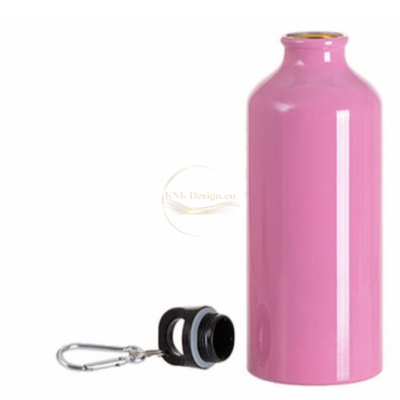 ЦВЕТНА БУТИЛКА С КАРАБИНЕР ОТ 600 мл. - РОЗОВА