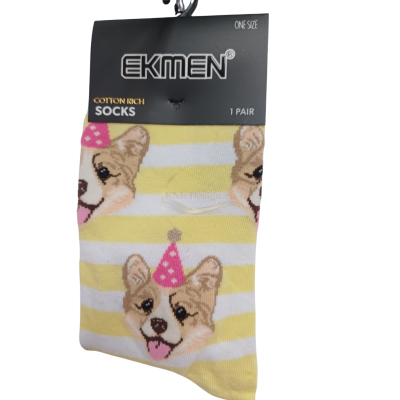 ЧОРАПИ EKMEN - ЖЪЛТИ РАЕТА С КУЧЕ